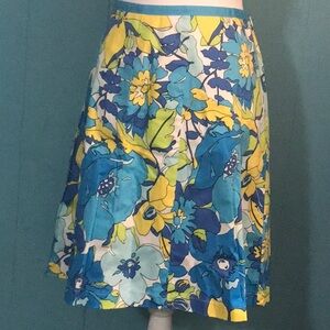 Tropical print gored SKIRT